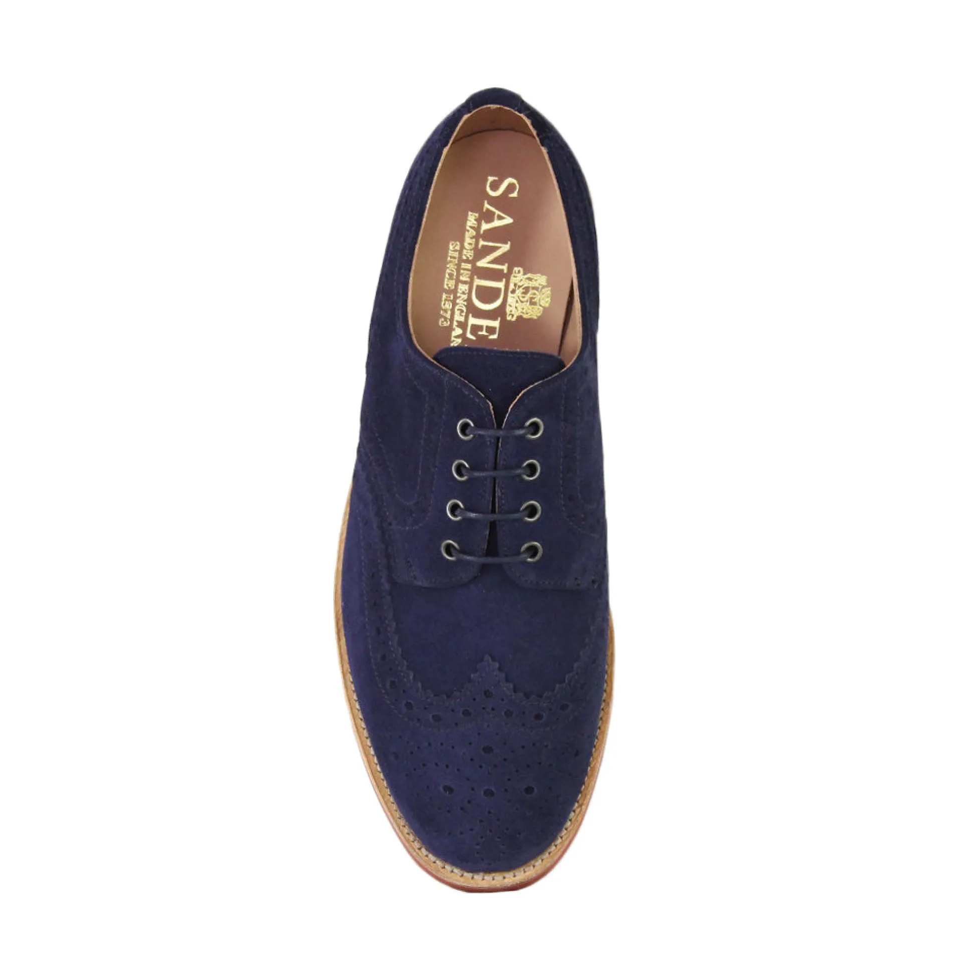 Sanders Men's Theo Suede Brogue Shoes 1705/As